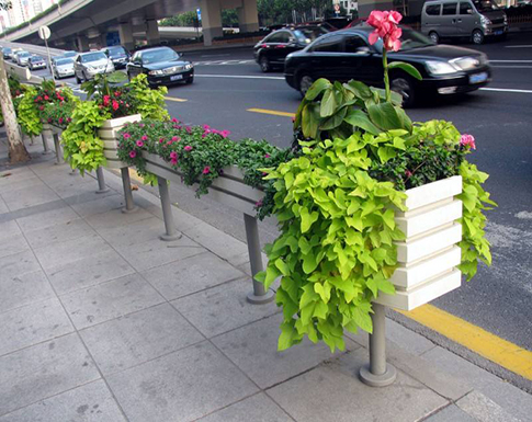 PVC欄桿花箱 PVC欄桿花箱