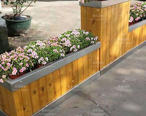 不銹鋼防腐木花箱 不銹鋼防腐木花箱