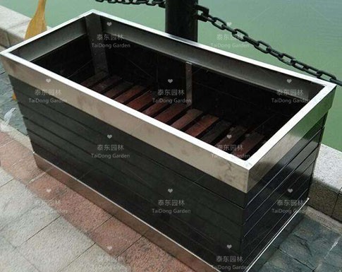 不銹鋼防腐木花箱 不銹鋼防腐木花箱